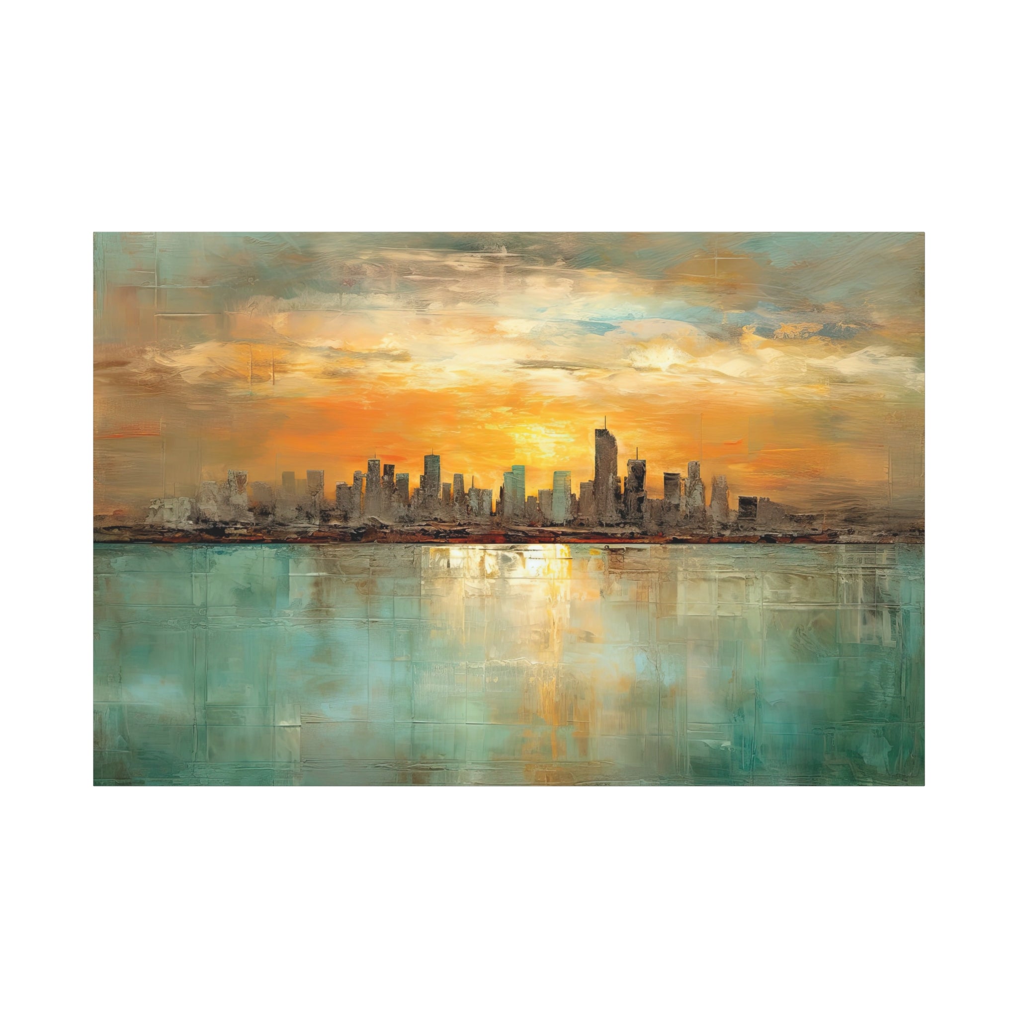 Serenity City Sunset Abstract Art Matte Canvas, Stretched, 1.25"