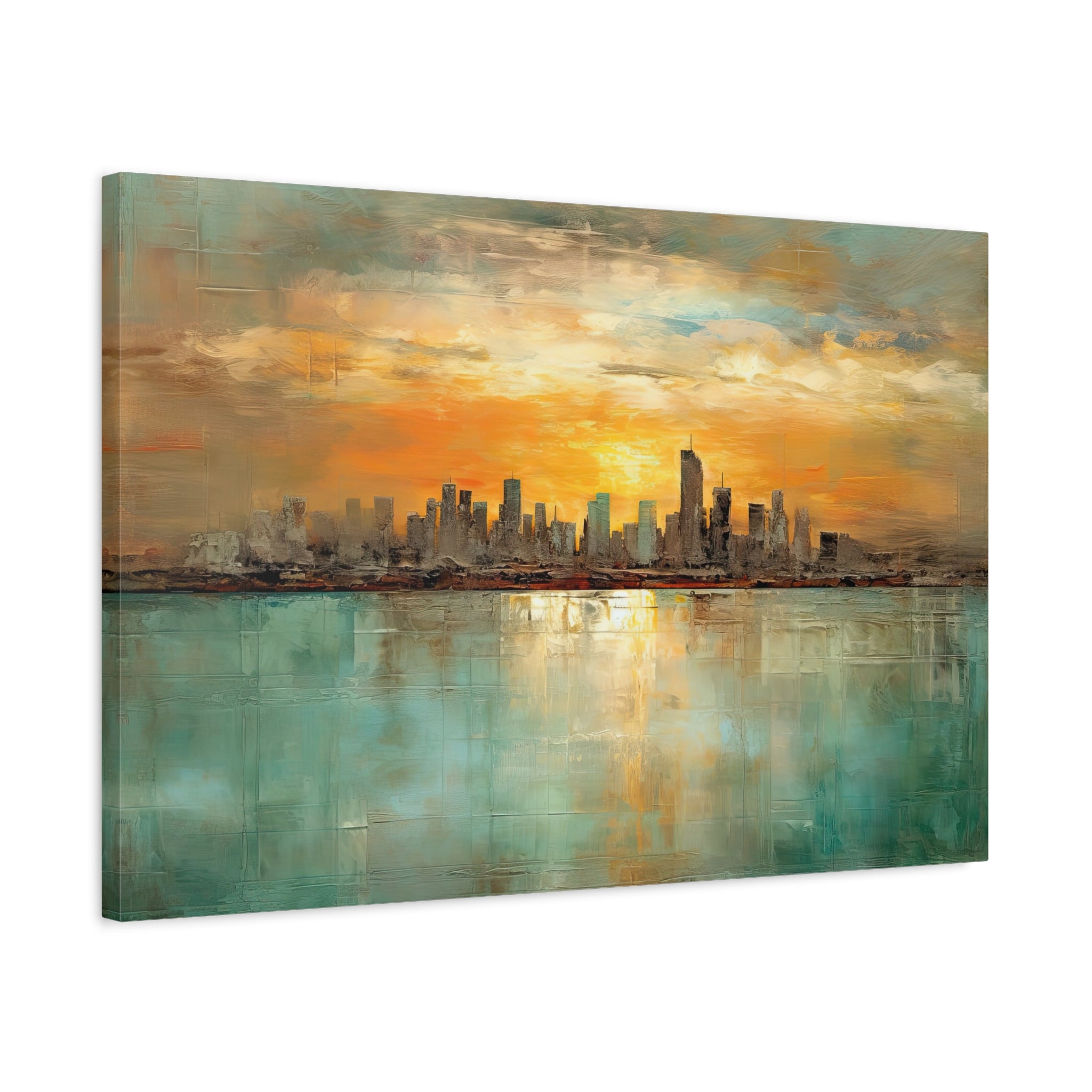 Serenity City Sunset Abstract Art Matte Canvas, Stretched, 1.25"